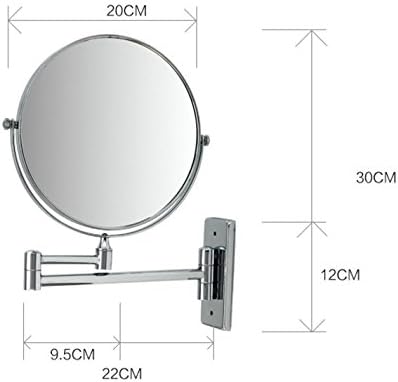 Espelho de maquiagem extensível, espelho de maquiagem de montagem na parede do banheiro espelho dobrável espelho do banheiro dupla
