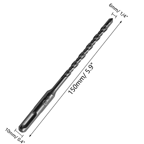 Ldexin 4 PCs 1/4 Diâmetro Rotário rotativo Bits de broca, sds e broca de martelo para parede de alvenaria de concreto - 6 de comprimento