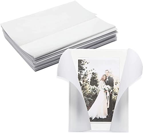 Jackets de pelum de 100 pacote para convites 5x7, forros de envelope de papel transparentes em massa para cartões de casamento