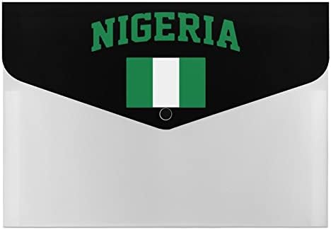 Nigéria Flag de expansão Pasta Pasta Accordion Pasta 6 bolsos Organizador de papel organizador de documentos Organizador