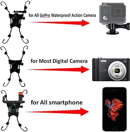 PMSANZAY 3 em 1 Câmera de ação universal Backstop Chain Link Fence Mount for Action Camera/Câmera Digital/Smartphone-Ideal Backstop Mount para gravar beisebol, softbol e jogos de tênis