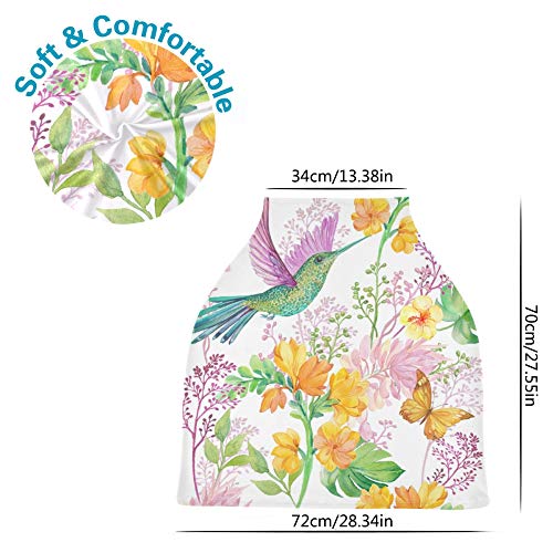 Yyzzh floral floral flor de borboleta flor tropical monstera folha folhas elásticas capa de assento de bebê capa