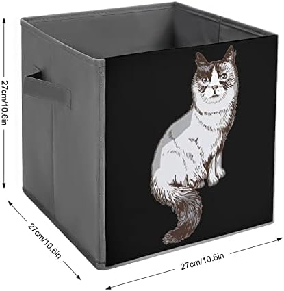 Ragdoll Cat Colessível Bin Cubos Cubos Organizador Caixa dobrável com alças