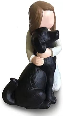 Bingo Castle Dog Angel Figurines, Angel Dog Memoriais para amantes de cães, preto