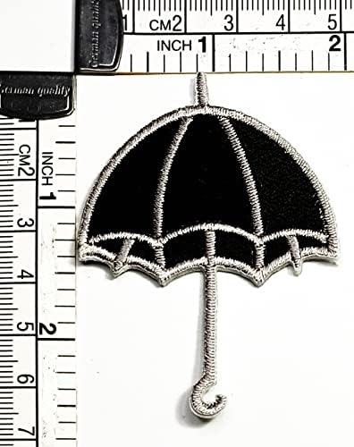 Kleenplus 2pcs. Ferro de desenho animado de guarda -chuva preto On Patches Atividades O logotipo bordado vestirá Jeans Jeans