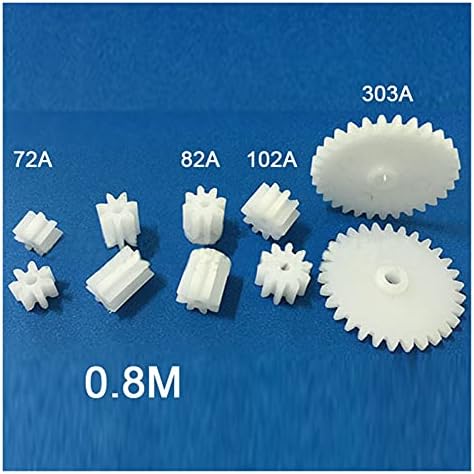 Modulus da indústria mkSIWSA 10pcs M 0,8 engrenagem de dente de plástico 72a 82a ombro 102a 303a 0,8m acessórios