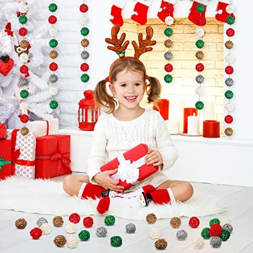 30 PCS Bolas decorativas de Natal para a tigela Centralpipe de 1,78 polegada Bolas de vime Bolas de vime Bolas de tigela decorativa colorida Twig Orbs Whillers Vas