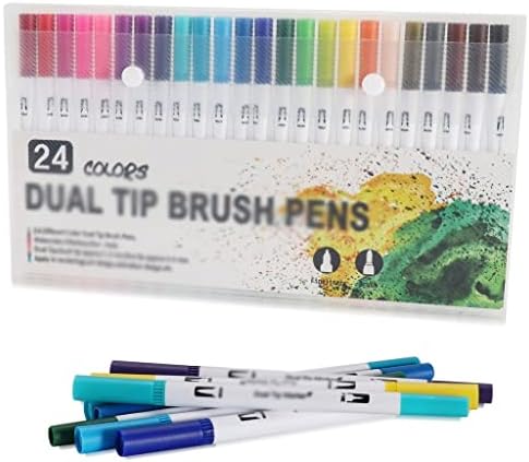 Walnuta 12/24 Cores Marcadores de arte aquarela Definir caneta de caneta dupla Fininer Desenho de pintura de pintura de