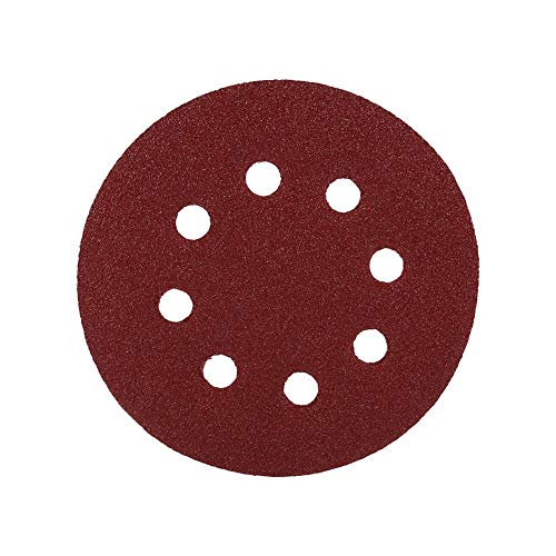 Discos de lixamento discos de polimento, 10pcs 125 mm de forma de lixagem vermelha de 125 mm 8 orifício 60 -1000 Papéis de areia