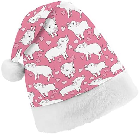 Mini porcos rosa chapéu de natal