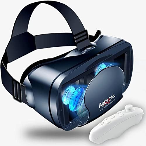 Fone de ouvido VR com controle de óculos 3D ajustável do controlador Headset de realidade virtual HD Suporte protegido para olhos Blu-ray