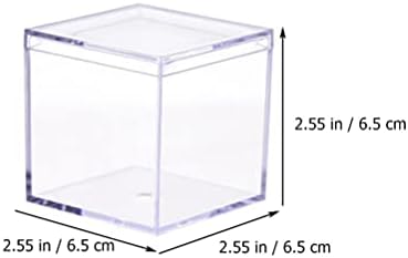 Recipientes de cupcakes com raiva 9pcs Cara de cubo quadrado de plástico transparente Mini Jóias de jóias Caixas de embalagem Caixas de doces Caixa de armazenamento de acrílico com tampas