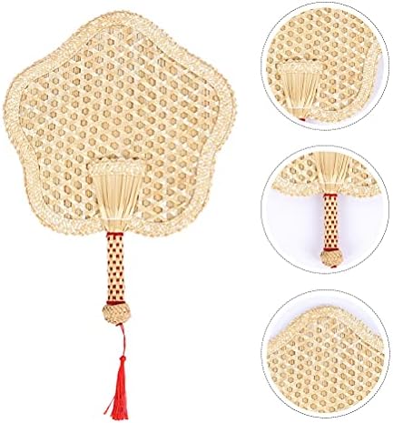 Doitool 1 PC Prático Artigo Handmade Tecido Fan Straw de Trigo Portátil Fan Handmade