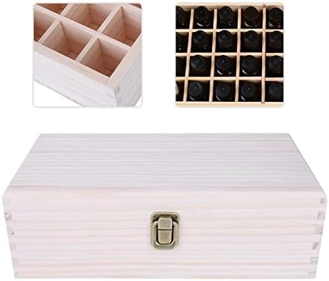 Caixa essencial da caixa de armazenamento de óleo, 32 slots Organizador de madeira segura a caixa de maquiagem da caixa de maquiagem do gel de prego de armazenamento de óleo essencial para transportar e armazenamento doméstico display