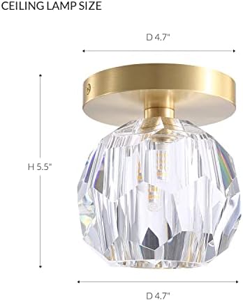 NOXARTE 2 Pacote de pacote de cristal de teto de cristal escova Mini lustre de lustre moderno para o corredor do corredor Entrada