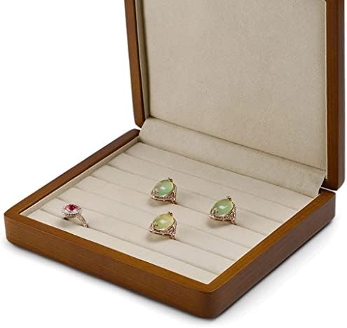TJLSS Solid Soll Wooden Jewelry Exibir Ring Display Titling com Microfiber Jewelry Box Stand para Jóias de embalagem
