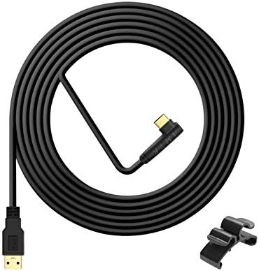 Dengofng 16ft com fixação de acessórios de fone de ouvido de clipes de clipes preto Cabo de link preto para Oculus Quest 2