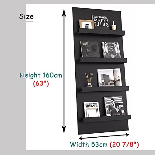 Breala Black Magazinet Holder Literature Organizer rack, revistas de madeira racks panflet panfle