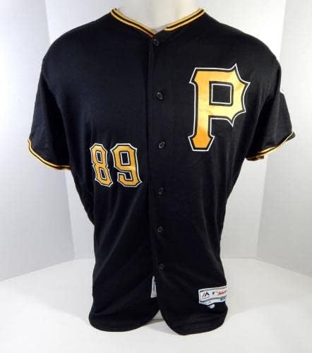 2019 Pittsburgh Pirates Jordan Comadena 89 Jogo emitido PS Usou Black Jersey 150 - Jogo usou camisas MLB