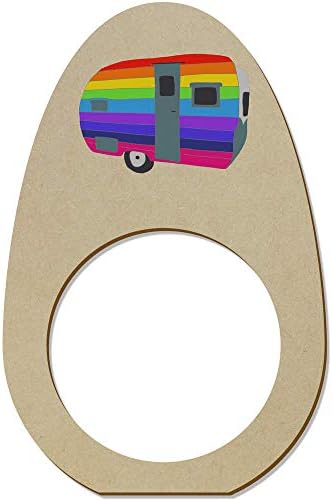 Azeeda 5 x 'Rainbow Caravan' Ringos/suportes de guardanapo de madeira