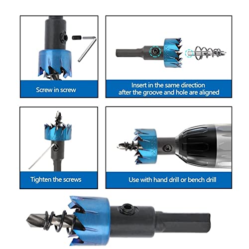 Brill hole broca orifício de aço abridor de abrigador de broca de núcleo revestido azul para ferramenta de perfuração de metal 1pcs