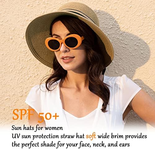 Chapéus do sol feminino Proteção UV Larga larga chapéu mulheres chapéu de sol embalável para mulheres chapéus de palha