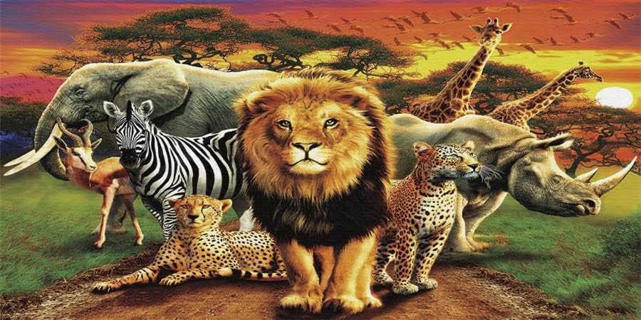 Yeele 20x10ft Jungle Animals Photografia Desert Tropical Desert Africano Safari Photo cênico Antecedentes Baby Charff Children Birthday Party Bolo Table Tabel