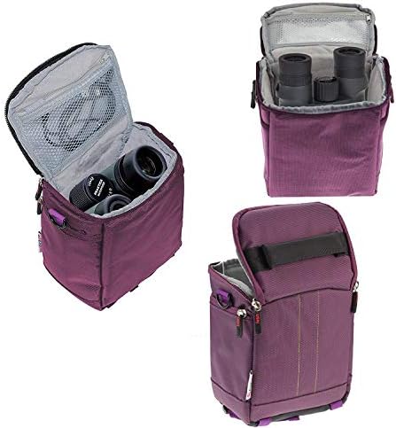 Navitech Purple Protective Portátil portátil Cague binocular e bolsa de viagem compatível com o Leica Geovid 8 x 56 HD-B 3000