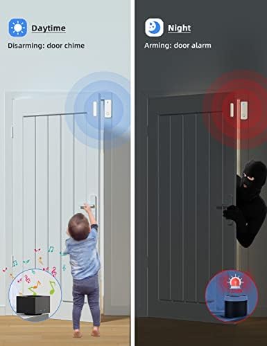 CPVAN CP8 Pacote de Sistema de Alarmes para casa- Kit de sistema de segurança doméstica + 1 Sensor de contato da porta/janela de embalagem