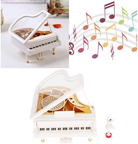 Caixa de música para piano, caixa de música giratória da dança giratória, gire o relógio para tornar a caixa de música multifuncional de música adequada para vários festivais