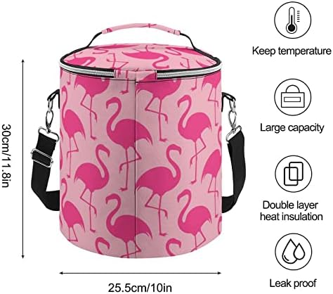 Bolsa isolada de flamingo rosa Caixa de ombro portátil da caixa de ombro portátil Pacote de ombro em torno do balde para