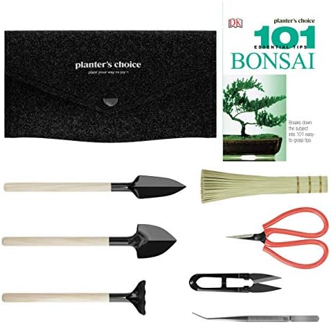 Kit de ferramentas de bonsai premium da escolha dos plantadores + livro de bomte