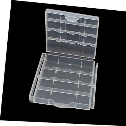 X-Dree 4pcs Caso de armazenamento transparente Organizador de suporte de bateria de plástico rígido para baterias AA (4pcs Funda de