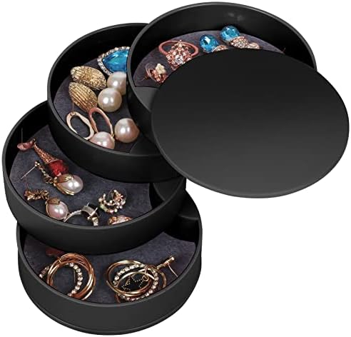 Organizador de jóias Unaone, caixa de armazenamento de jóias rotativa de 4 camadas para mulheres meninas, acrílico Bandeja de
