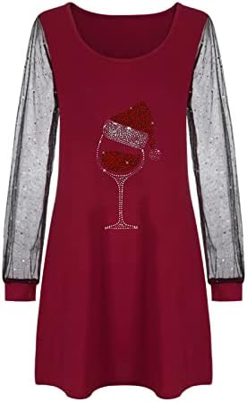 Vestidos de túnica de vidro de vidro de vinho de Natal OPLXUO