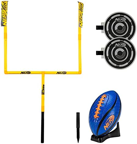 Nerf Punt e Pass Football Goal Post Set - Complete tudo em um conjunto - incluiu alvos de nocaute removíveis