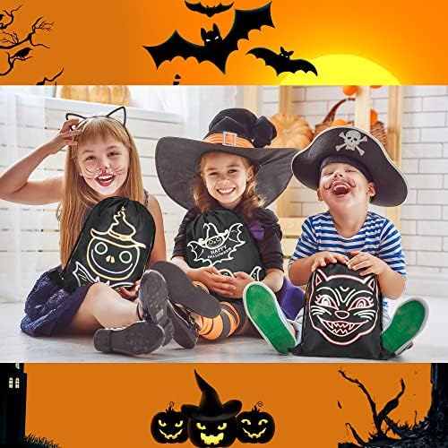 Halloween Bolsa de travessura de travessuras ou tratamento de mochila Candy Large Halloween Treat Goodie Bats Bats Haunted