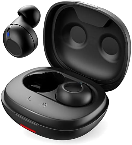 NYANDU Bluetooth 5.1 True Wireless fones de ouvido sem fio com microfone, fofões cancelados por fones de ouvido chama os fones de ouvido de reprodução de touch bass de 40hrs para esportes pretos esportivos pretos