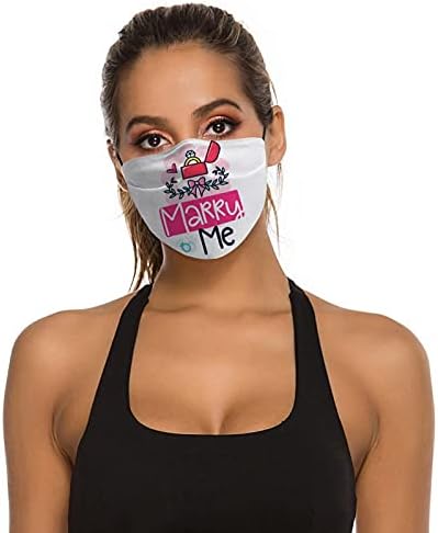 Roupos de segurança reutilizáveis ​​personalizados máscaras de tecido Custommake Design de arte romântica Casar comigo