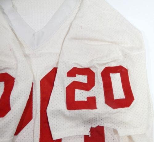No final dos anos 80, no início dos anos 90, o jogo San Francisco 49ers 20 usou Jersey White 744 - Jerseys usados ​​na