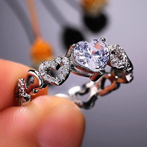 Anéis de polegar ajustáveis ​​para mulheres Love Heart Diamond Ring Copper Hollow Hold Ring Full Love Fashion Water Rings