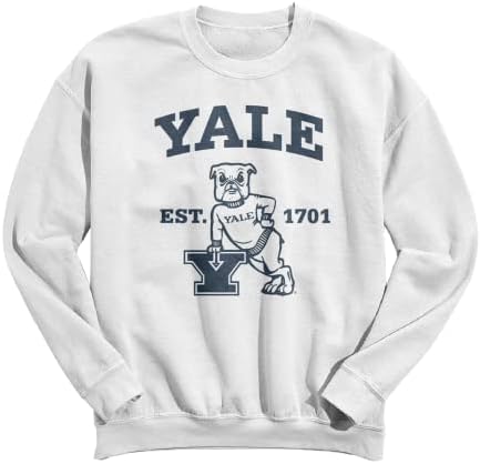 Isaac Morris Limited Yale University Leaning Bulldog Men e Women's Long Slave Crewneck Sweetshirt