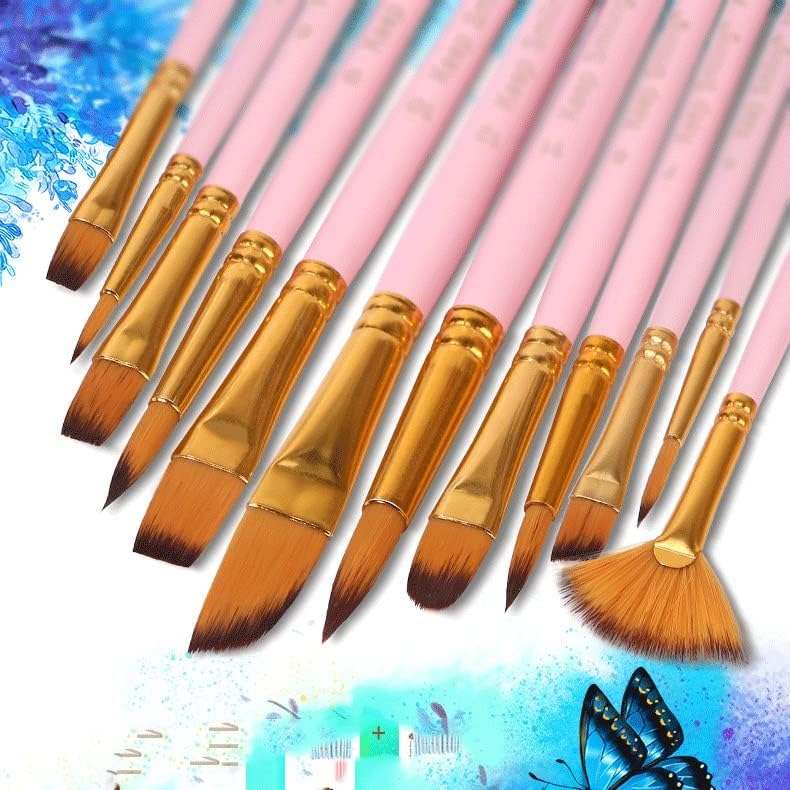 Pincel de nylon de walnuta 12 Ferramentas de pintura GOUACH Aquarela Brush Brush Line Line Brush Brush Set