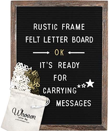 Quadro de letras de feltro preto de madeira rústica 12x16 polegadas com letras, suporte, tesoura definida | Sinal de anúncio de nascimento