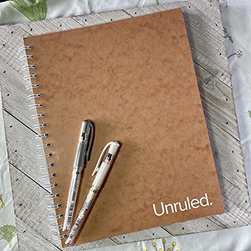 Notebook clássico não abritado 8 x 10,5 polegadas: revista em branco ligada a espiral, 70 folhas, recicladas e sustentáveis, bloco de notas para anotações visuais, conjunto de 3