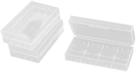 Novo Lon0167 3pcs Caixa de armazenamento de bateria de plástico transparente W Groova de captura por 2 x 18650/4 x 16340 baterias
