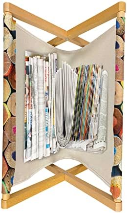 Revista colorida lunarável e suporte de livro, Macro Imagem de Lápis de cor empilhados ferramentas