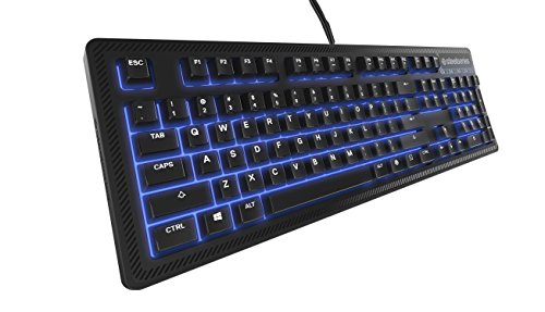 Steelseries Apex 100, teclado de jogos, retroilumentos azuis, totalmente personalizável, layout dos EUA