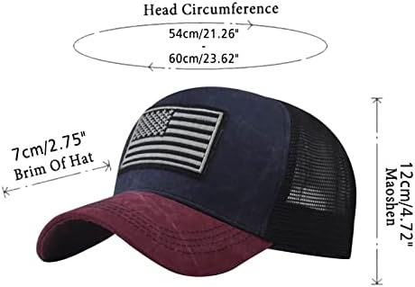 American Flag Trucker Hat for Men Mulheres Casual Mesh Sun Sun Hat Sun