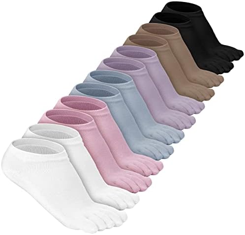 BENCAILOR 6 Pares Mulheres de cinco meias de dedo do dedo algodão compressão respirável meias de tubo de cor pura para homens homens